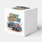 Monster Truck Birthday Bash Wasserfarbe Kunst Geschenkschachtel (Rückseite)