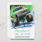 Monster Truck Birthday Einladung (Vorne/Hinten)