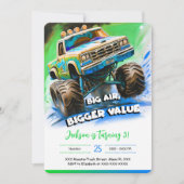 Monster Truck Birthday Einladung (Vorderseite)