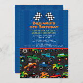 Monster Truck Birthday Einladung (Vorne/Hinten)
