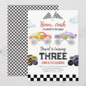 Monster Truck Birthday Einladung Monster Truck (Vorne/Hinten)