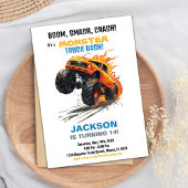 Monster Truck Birthday Einladungen Grün Blau