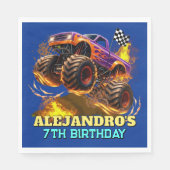 Monster Truck Birthday Fire Flames Serviette (Vorderseite)