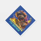 Monster Truck Birthday Fire Flames Serviette (Ecke)
