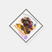 Monster Truck Birthday Fire Flames Serviette (Ecke)