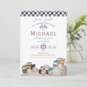Monster Truck Birthday Invitation Einladung (Stehend Vorderseite)