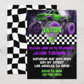 Monster Truck Birthday Invitation Einladung (Vorne/Hinten)