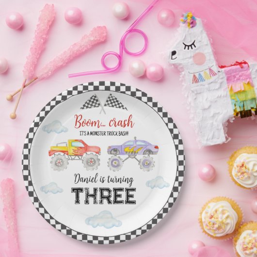 Monster Truck Birthday Pappteller (Party)