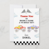 Monster Truck Birthday Party Danke Karten (Vorderseite)