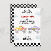 Monster Truck Birthday Party Danke Karten (Vorne/Hinten)
