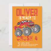 Monster Truck Birthday Party Einladung (Vorderseite)