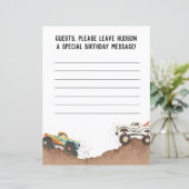 Monster Truck Birthday Party Guest Sheets (Stehend Vorderseite)
