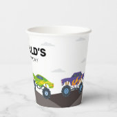 Monster Truck Birthday Party Pappbecher (Rückseite)