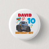 Monster Truck Birthday Pary Group Matching Button (Vorderseite)