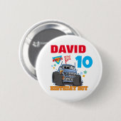 Monster Truck Birthday Pary Group Matching Button (Vorne & Hinten)