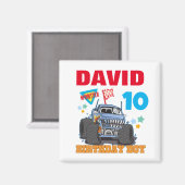 Monster Truck Birthday Pary Group Matching Magnet (Vorderseite/Rückseite)