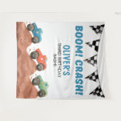 Monster Truck Birthday Photo backdrop Wandteppich (Vorderseite (Horizontal))