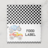 Monster Truck Birthday Zelt Platzkarte (Außenseite Aufgefaltet)