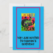MONSTER TRUCK BIRTHTAG Einladung (Rückseite)