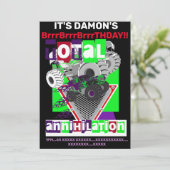 MONSTER TRUCK BIRTHTAG Einladung (Stehend Vorderseite)