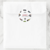 Monster truck, boy any age birthday runder aufkleber (Tasche)