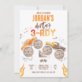 Monster Truck Boy Dirty 3-rdy 3rd Birthday Party Einladung (Vorderseite)
