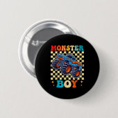 Monster Truck Boy Family Matching Monster Trucks B Button (Vorne & Hinten)