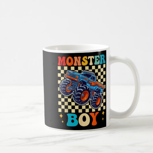 Monster Truck Boy Family Matching Monster Trucks B Kaffeetasse (Rechts)
