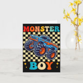 Monster Truck Boy Family Matching Monster Trucks B Karte (Gelbe Blume)