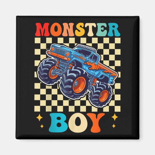 Monster Truck Boy Family Matching Monster Trucks B Magnet (Vorne)