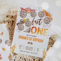 Monster Truck Boy Fast One 1st Birthday Party