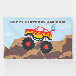 Monster Truck Boy Geburtstagsparty Banner