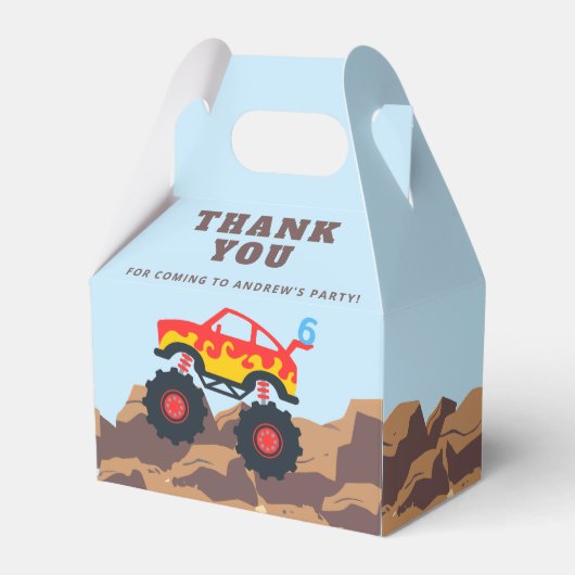Monster Truck Boy Geburtstagsparty Geschenkschachtel (Vorderseite)
