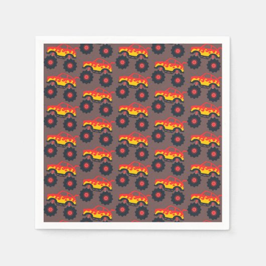 Monster Truck Boy Geburtstagsparty Serviette (Vorderseite)