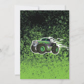 Monster Truck Boy Green Einladung (Rückseite)