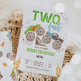 Monster Truck Boy Two Fast 2nd Birthday Party Einladung