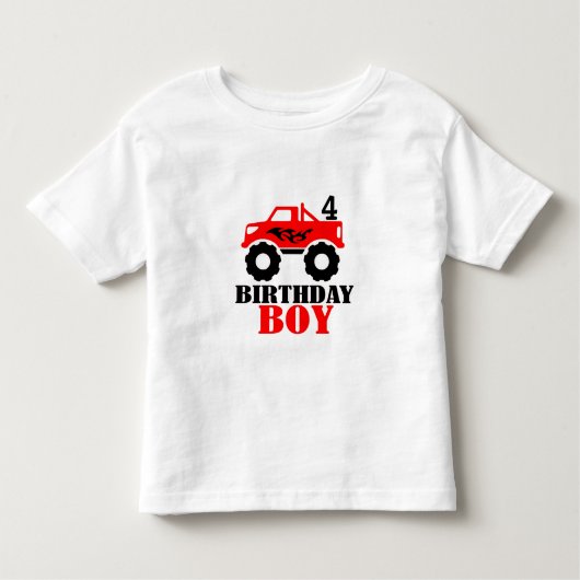 Monster Truck Boys Alter Geburtstag Kleinkind T-shirt (Vorderseite)