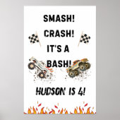 Monster Truck Boys individuell anpassbare Geburtst Poster (Vorne)