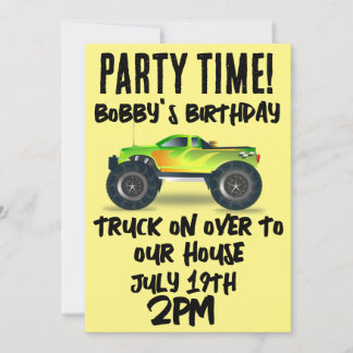MONSTER TRUCK BOYS KINDERGEBURTSTAG PARTY EINLADUN EINLADUNG
