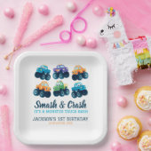 Monster Truck Boys Niedliche Jungen Geburtstag Pappteller (Party)