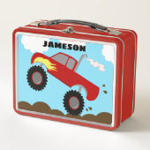 Monster Truck Boys Red Lunchbox Craft Supply Box (Vorderseite)