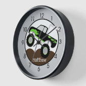 Monster Truck Boys' Room Green Black Kids Uhr (Winkel)