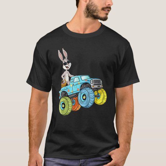 Monster Truck Bunny Eggs Osterfeier Jagen T-Shirt (Vorderseite)