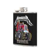Monster-Truck-Cartoon Flachmann (Links)