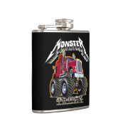 Monster-Truck-Cartoon Flachmann (Rechts)