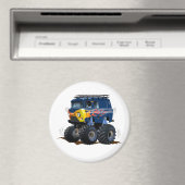 Monster-Truck-Cartoon Magnet (In Situ (Geschirrspüler))