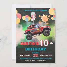 Monster Truck Childrens Geburtstag Einladung