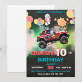 Monster Truck Childrens Geburtstag Einladung (Vorne/Hinten)