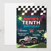 Monster Truck Childrens Geburtstag Einladung (Vorne/Hinten)