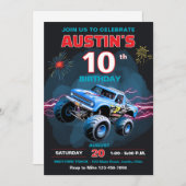 Monster Truck Childrens Geburtstag Einladung (Vorne/Hinten)